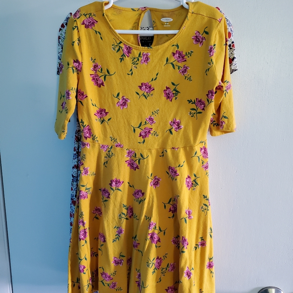 Old Navy girls yellow floral dress